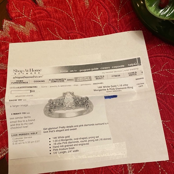 GENERATIONS 1912 14KT MORGANITE & PINK DIAMOND RING SIZE 6 - Picture 10 of 11